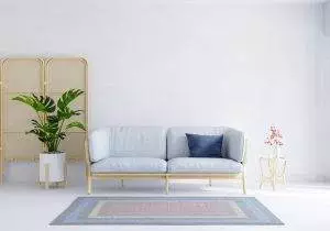 gray sofa white living room with copy space