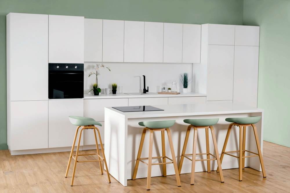view beautifully decorated green kitchen